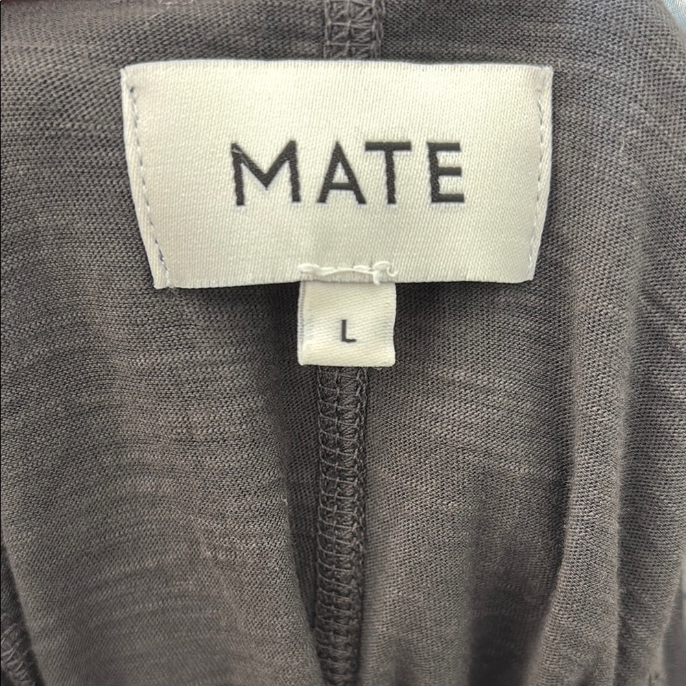 Mate The Label 100% Cotton Avery Henley Button Front Tank Grey Midi Dress 0119 - Picture 8 of 9